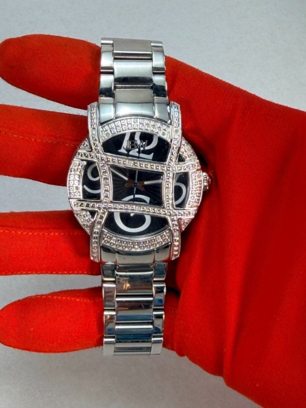 JBW JB-6214 Stainless Steel Crystal Accent Quartz Wrist Watch Japan